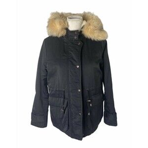 ASOS Women’s Jacket Black Heavyweight Parka Full Zip Faux Fur Winter Size 6